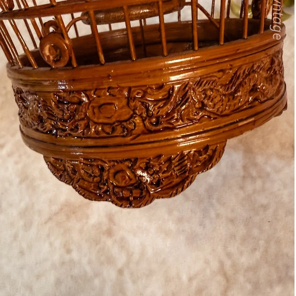 Bamboo Barrel Birdcage-Vintage - Picture 5 of 8
